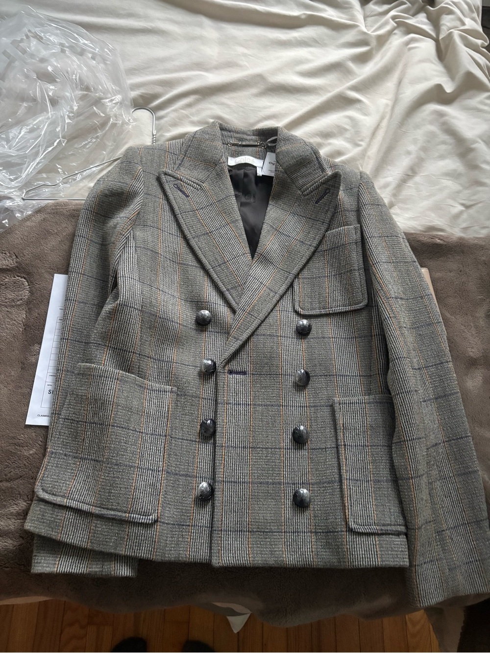 Gray Checked Blazer – Chloe
